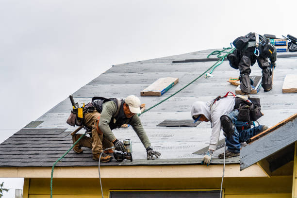 Professional Gutter Installation technician working in Pineola, NC